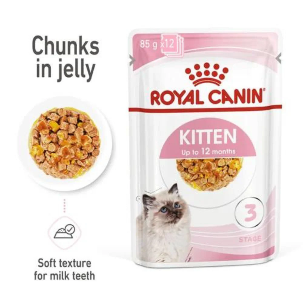 Royal Canin Kitten Wet Cat Food Pouches in Jelly - Image 4